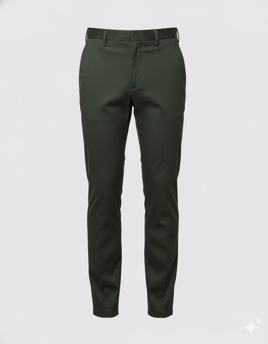Classic Dark Olive Green Formal Trousers