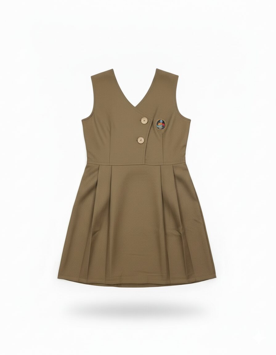Classic Beige School Pinafore Dress