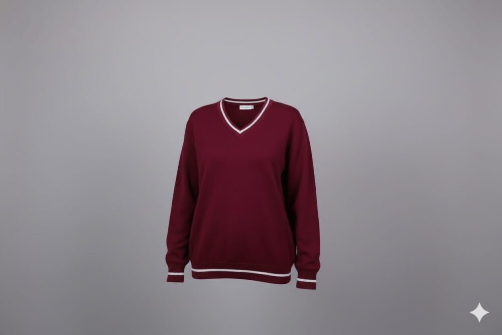 Elegant Maroon V-Neck Sweater