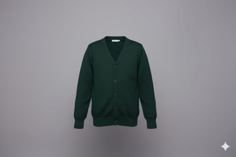 Dark Green School Cardigan for Girls