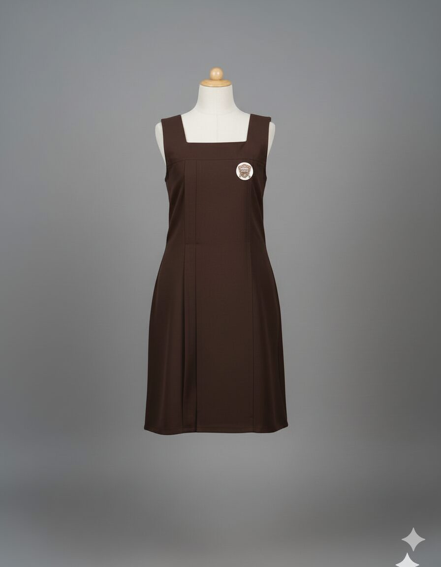 Classic Brown Pinafore Uniform Dress