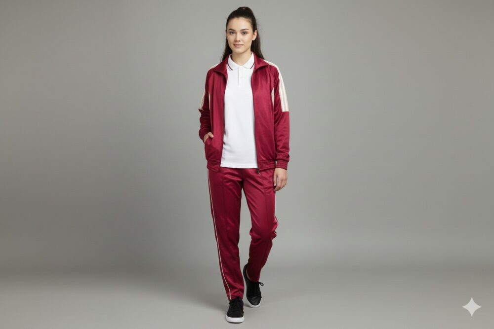 Women’s Maroon Sports Tracksuit