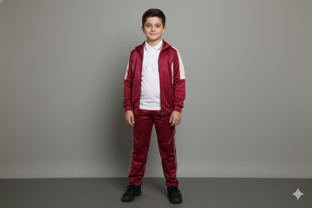 Boys Maroon Sports Tracksuit